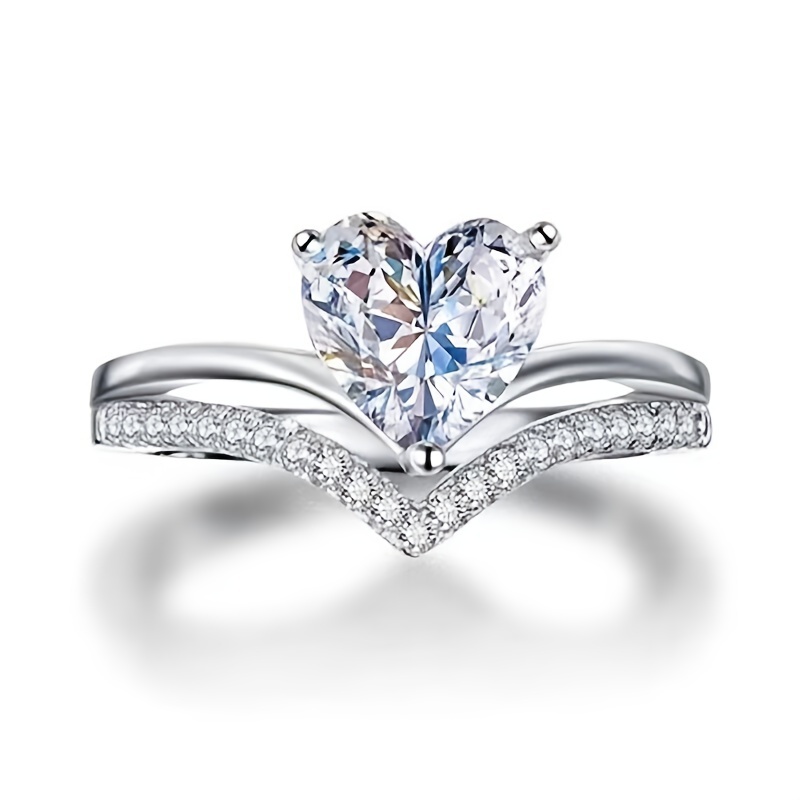 Romantic Couple Heart Ring Jewelry